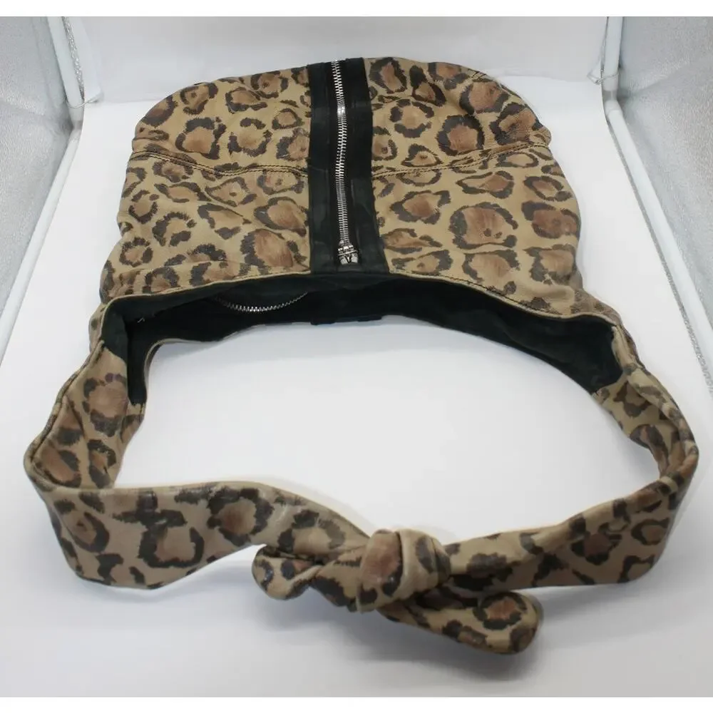 Alexander Wang Distressed Animal Print Luxury Hobo Leather Suede Med Pocketbook